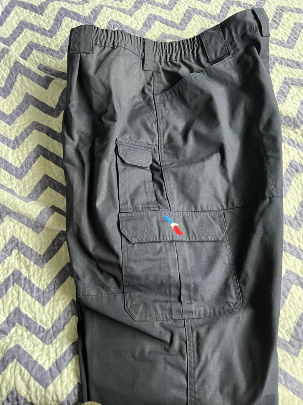 Men's Black Cargo Pants with Utility Flap Pockets